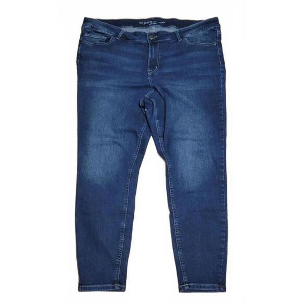 Maurices M Jeans Mid-Rise Skinny Dark Wash Blue Denim Plus Size 22W Short